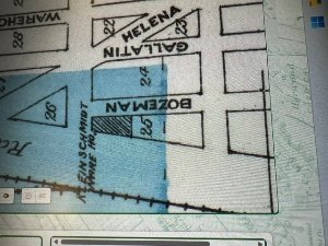 1880 plat map of the Bozeman Avenue block